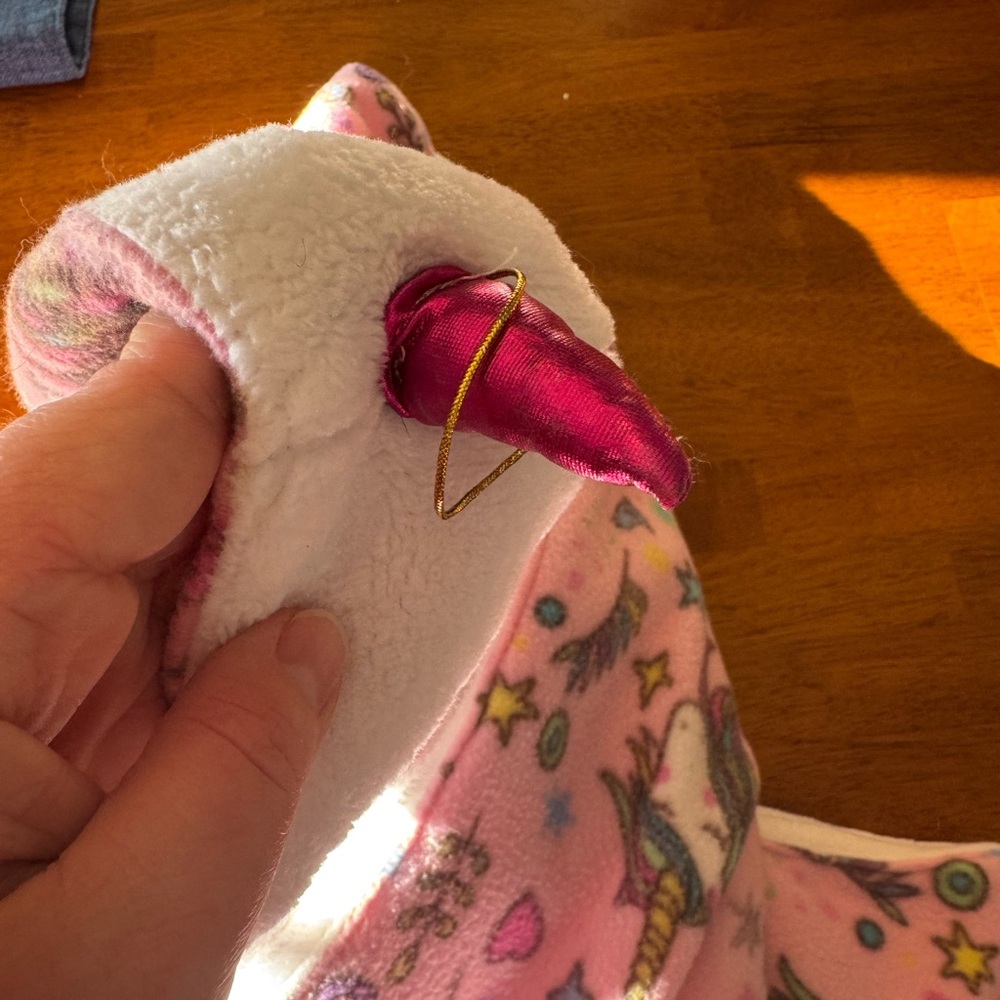 Girls Fleece Pink Magical Unicorns Car seat Poncho by BirdyBotique - Picture 6 of 7